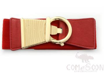 Belt-elastic belt+imitation leather+acrylic+metal
