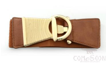 Belt-elastic belt+imitation leather+acrylic+metal