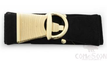 Belt-elastic belt+imitation leather+acrylic+metal