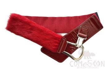 Belt-imitation leather, rabbit hair