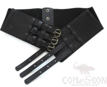 Belt-imitation leather, metal, elastic band