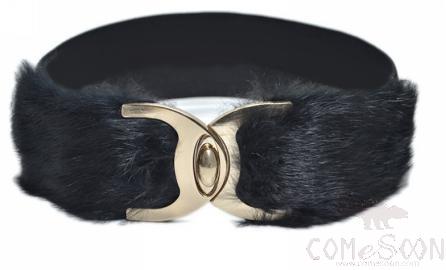 Belt-elastic band, rabbit hair, imitation leather