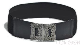Belt-elastic belt, imitation leather, alloy