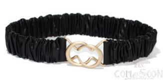 Belt-elastic belt, imitation leather, metal buckle