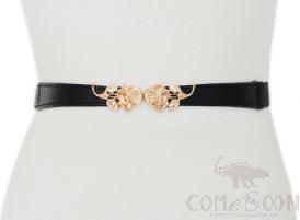 Belt-elastic belt, imitation leather, alloy