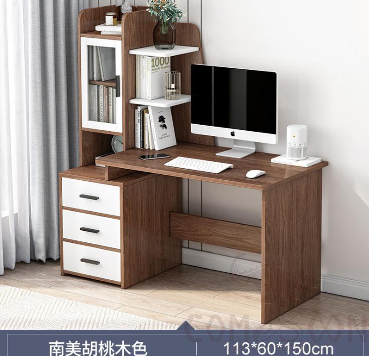 Computer desk with bookcase-113*60*150cm