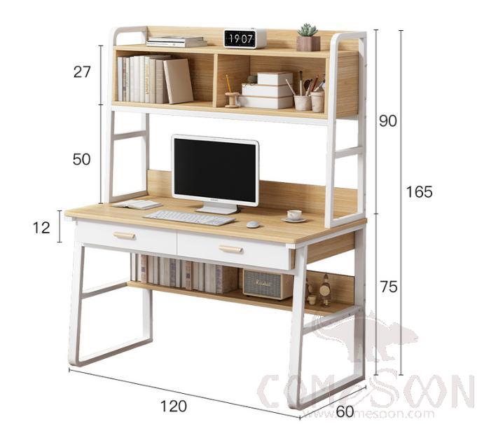 Simple desk with bookshelf-120*60*165cm