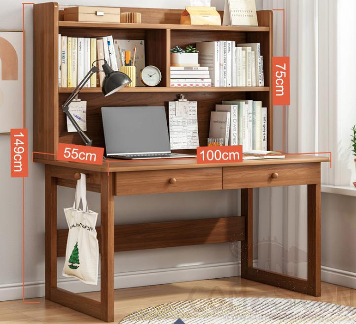 Computer desk with bookshelf-100*55*149cm