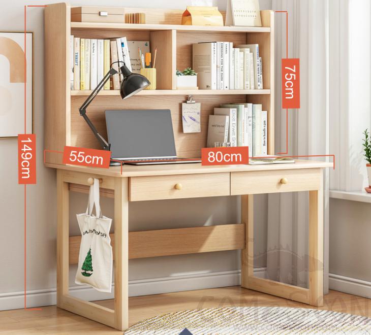 Computer desk with bookshelf-120*55*149cm