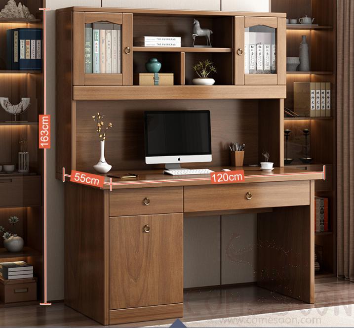 Desk with bookshelf-120*55*163cm