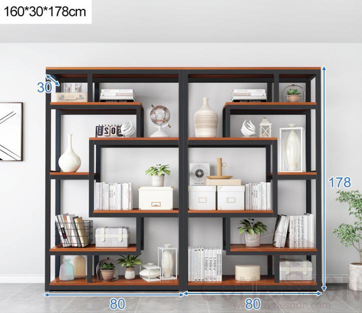 Simple bookshelf-(80+80)*30*178cm