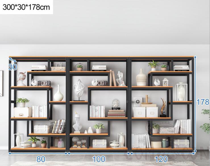 Simple bookshelf-(80+100+120)*30*178cm