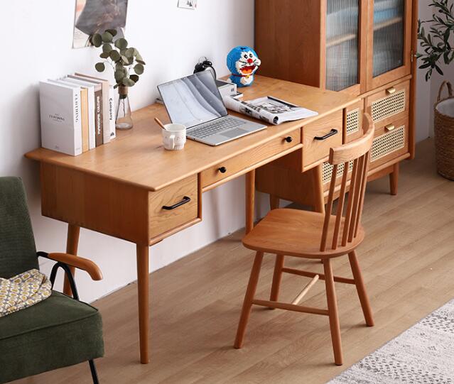 Solid wood office desks and chairs-a set