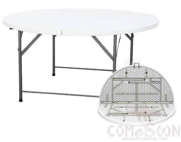 Folding round dining table-φ135*74cm