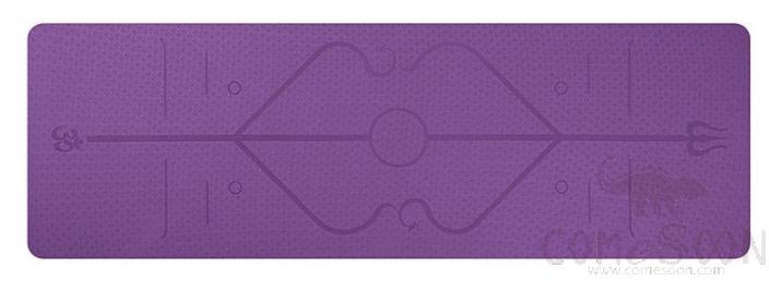 Yoga mat -TPE- purple - Asana guide line - single layer