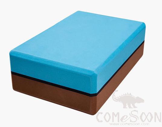 Yoga brick - EVA - (light blue + brown)