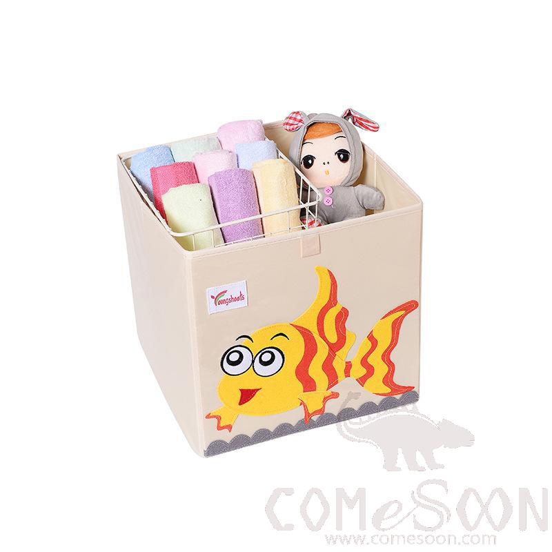 Linen Storage Basket-33*33*33cm,Waterproof coating Canvas linen + MDF insert