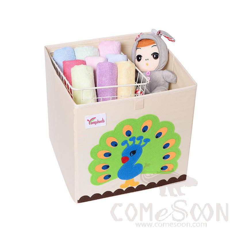 Linen Storage Basket-33*33*33cm,Waterproof coating Canvas linen + MDF insert