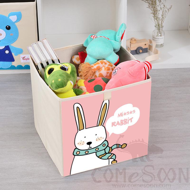 Linen Storage Basket-33*33*33cm,Waterproof coating Canvas linen + MDF insert