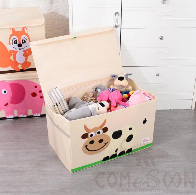 Linen Storage Basket-33*33*33cm,Waterproof coating Canvas linen + MDF insert