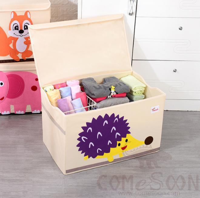 Linen Storage Basket-33*33*33cm,Waterproof coating Canvas linen + MDF insert