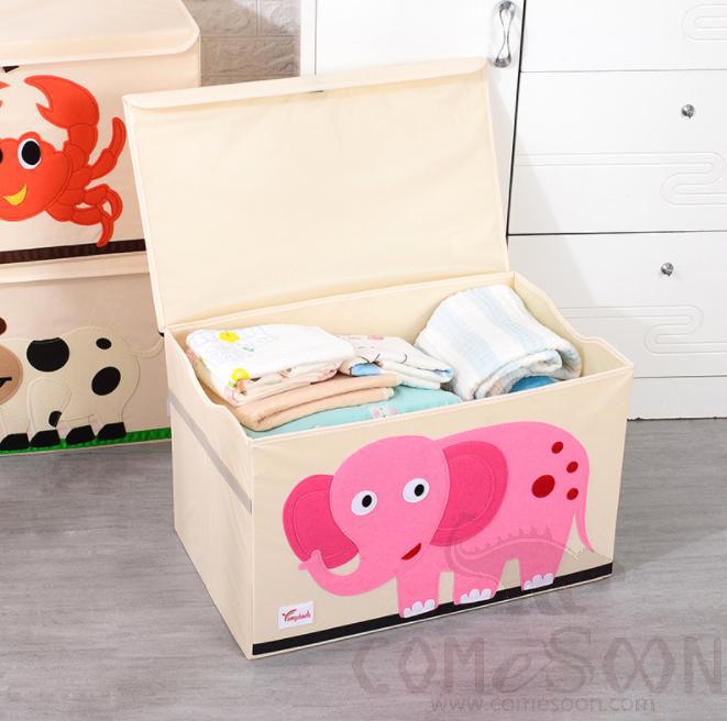 Linen Storage Basket-33*33*33cm,Waterproof coating Canvas linen + MDF insert