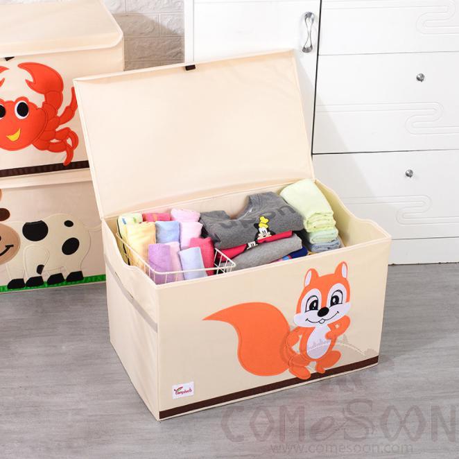 Linen Storage Basket-33*33*33cm,Waterproof coating Canvas linen + MDF insert