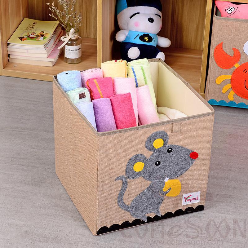 Linen Storage Basket-33*33*33cm,Waterproof coating Canvas linen + MDF insert