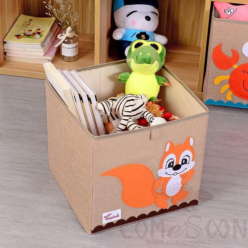 Linen Storage Basket-33*33*33cm,Waterproof coating Canvas linen + MDF insert