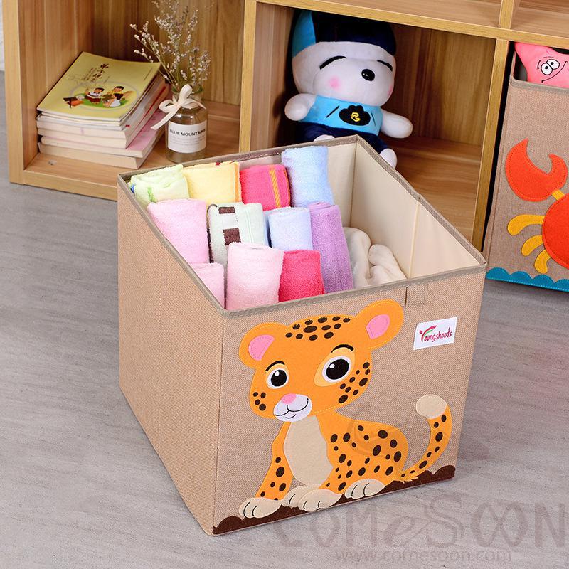 Linen Storage Basket-33*33*33cm,Waterproof coating Canvas linen + MDF insert