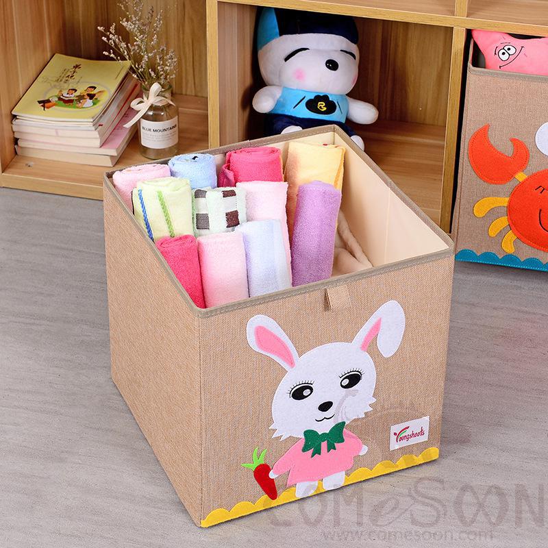 Linen Storage Basket-33*33*33cm,Waterproof coating Canvas linen + MDF insert