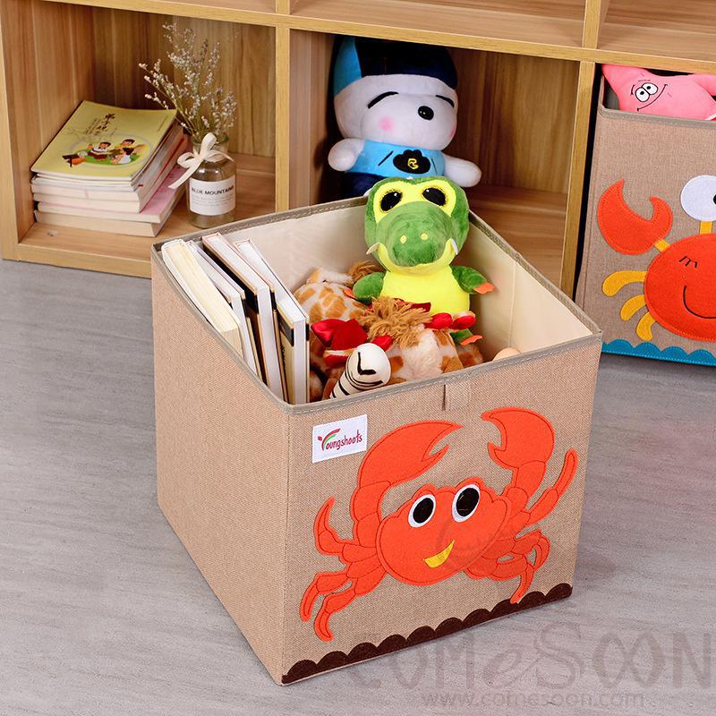 Linen Storage Basket-33*33*33cm,Waterproof coating Canvas linen + MDF insert