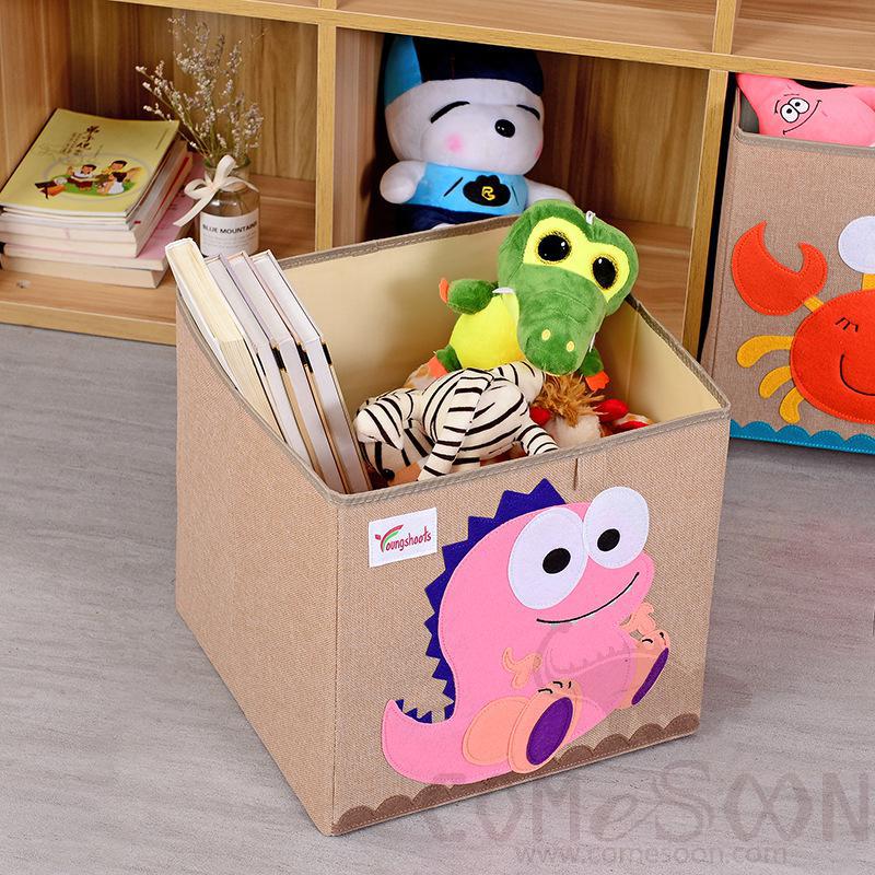Linen Storage Basket-33*33*33cm,Waterproof coating Canvas linen + MDF insert