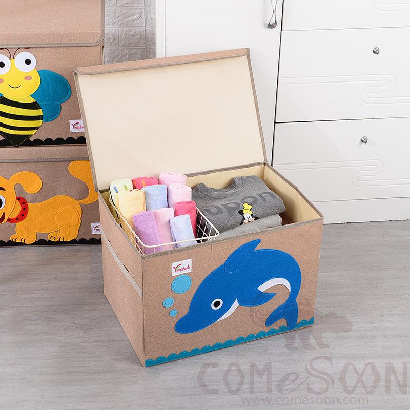 Linen Storage Basket-33*33*33cm,Waterproof coating Canvas linen + MDF insert