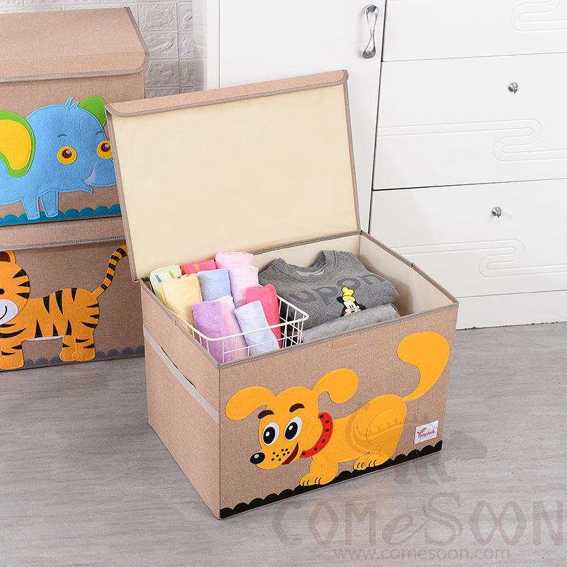 Linen Storage Basket-33*33*33cm,Waterproof coating Canvas linen + MDF insert