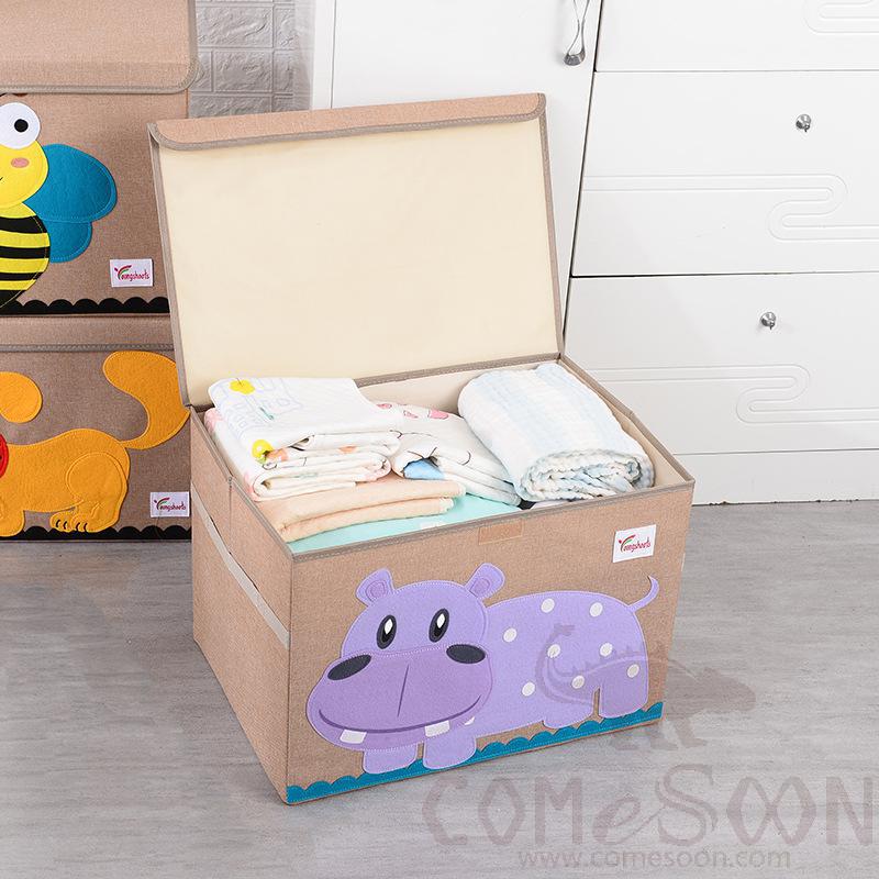 Linen Storage Basket-33*33*33cm,Waterproof coating Canvas linen + MDF insert