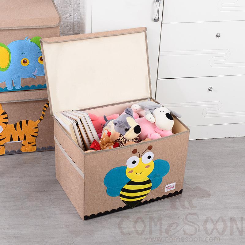 Linen Storage Basket-33*33*33cm,Waterproof coating Canvas linen + MDF insert