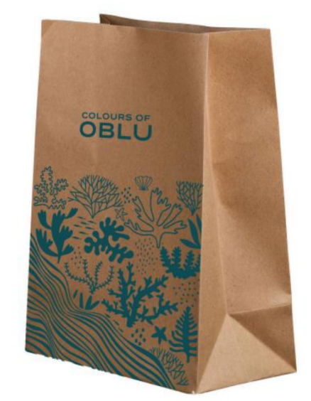 Kraft Food Bag M-sized W/LOGO，L24*W14*H33cm
