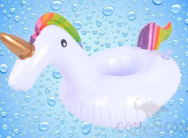 Inflatable floating beverage cup holder,Unicorn