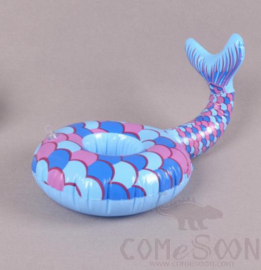 Inflatable floating beverage cup holder,Mermaid