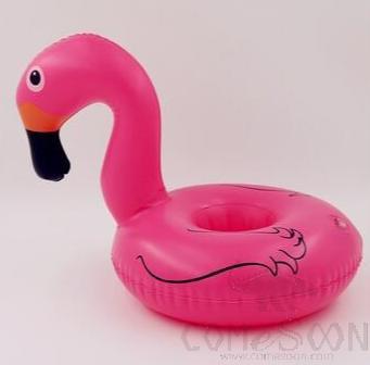 Inflatable floating beverage cup holder,Flamingo rose