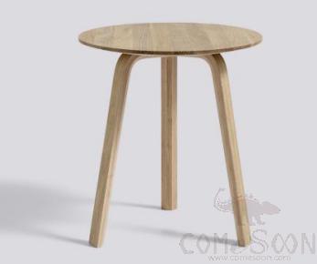 Table，Bent Wooden Legs + Solid Wood Multilayer Board, With White Oak Veneer，450*500mm