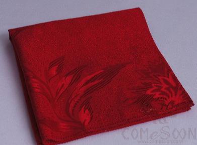 Napkin,L48*W48cm,Bright red common Phoenix Tail flower
