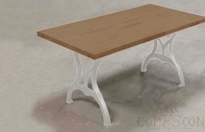 Outdoor table, cast iron, plastic wood, 140*70*75cm
