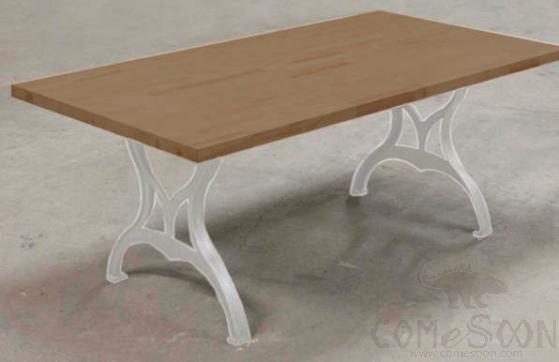Outdoor table, cast iron, plastic wood, 210*70*75cm