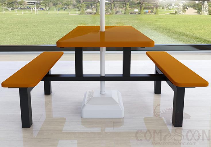 Frp Canteen Tables And Chairs-110*60*75Cm,Plastics And Steel