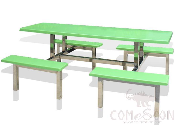 Stainless Steel Canteen Tables And Chairs-200*60*75Cm,All Stainless Steel Steel Plate