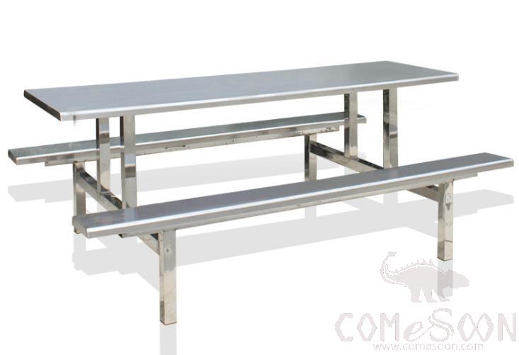 Stainless Steel Canteen Tables And Chairs-200*60*75Cm,All Stainless Steel Steel Plate