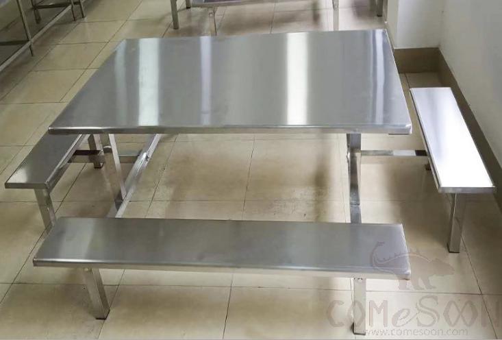 Stainless Steel Canteen Tables And Chairs-,All Stainless Steel Steel Plate