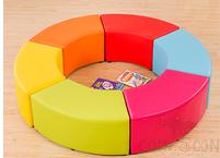 Foam seats light pastel colours， 6 in one